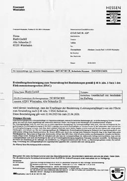 Download PDF-Datei: Freistellungsbescheinigung